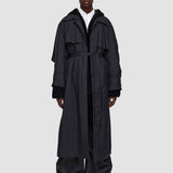 Black Silky Quilting Clovis Coat - Joseph