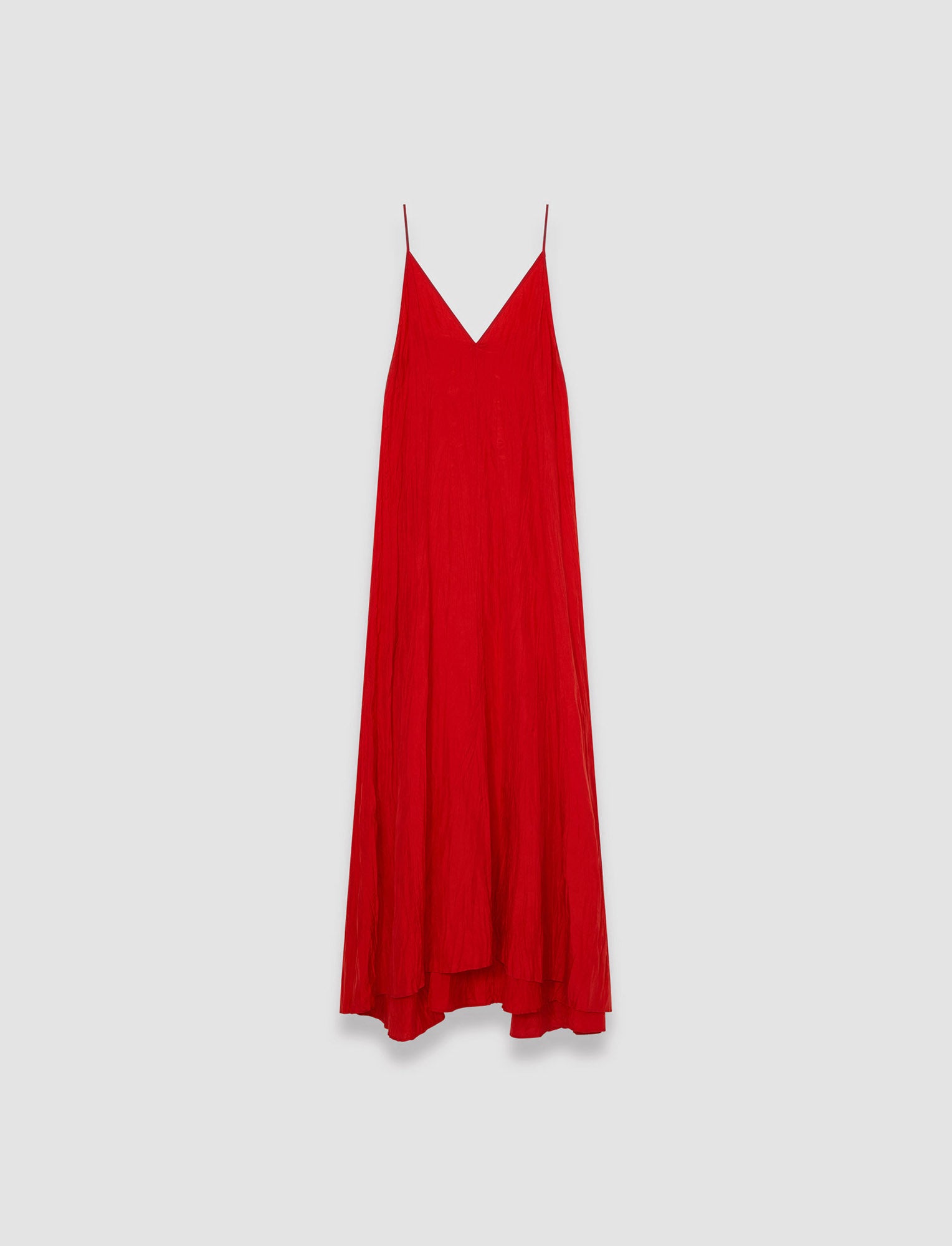 rouge-robe-daniele-en-soie-habotai-JOSEPH