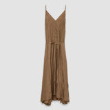 Brown Habotai Silk Daniele Dress - Joseph