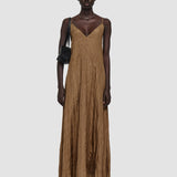 Brown Habotai Silk Daniele Dress - Joseph