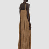 Brown Habotai Silk Daniele Dress - Joseph