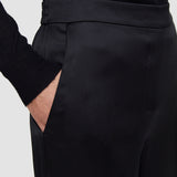 Black Tova Silk Satin Trousers - Joseph