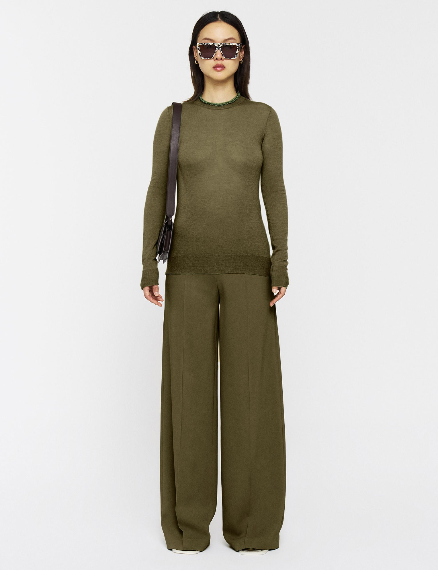 Green Cashair Round Neck Jumper - Joseph