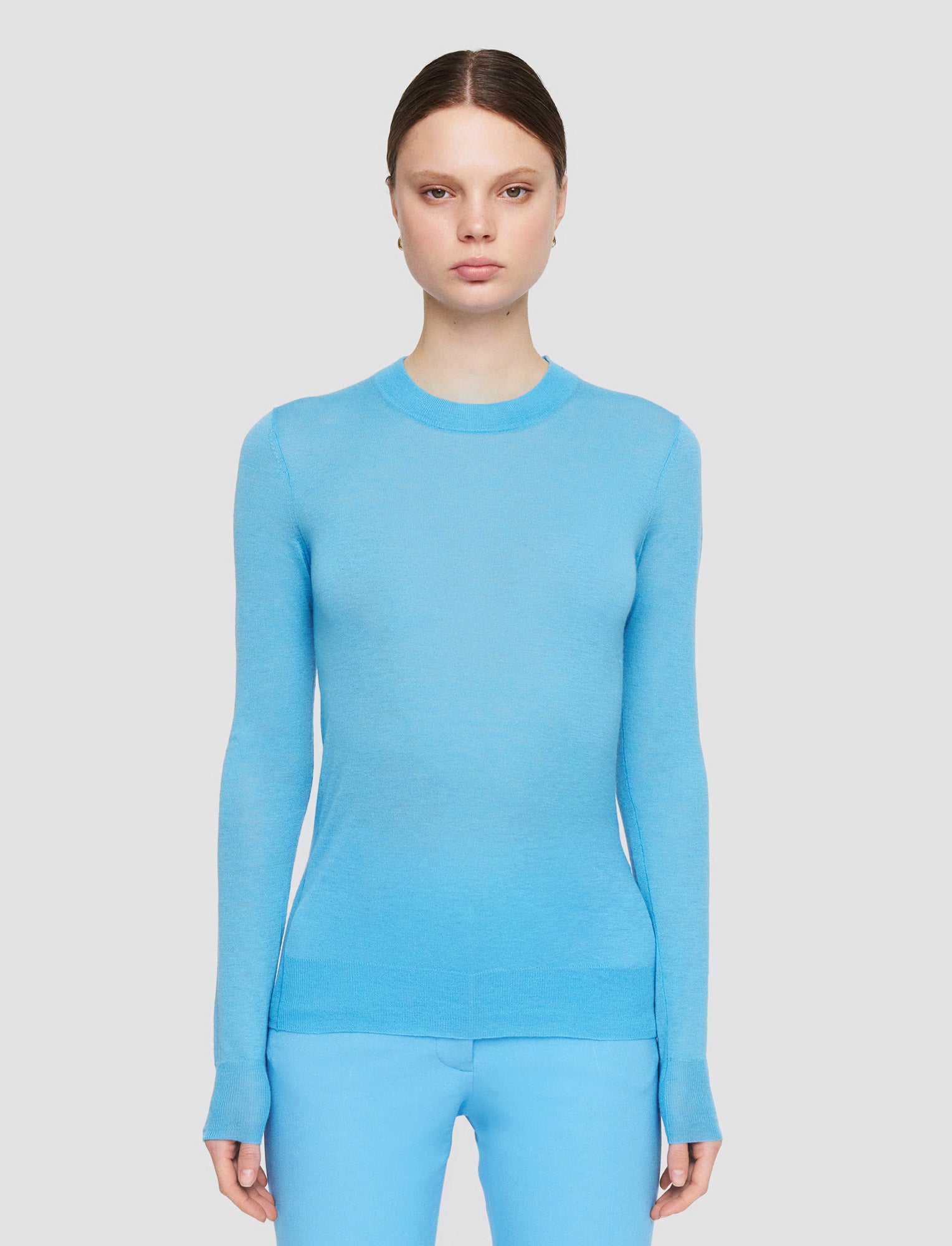 青-cashair-ラウンドネックジャンパー-JOSEPH