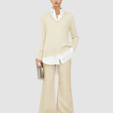 Beige Cashair V Neck Jumper - Joseph