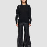 Black Super Fine Merino Silk Round Neck Jumper - Joseph