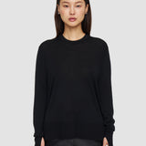 Black Super Fine Merino Silk Round Neck Jumper - Joseph