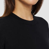 Black Super Fine Merino Silk Round Neck Jumper - Joseph