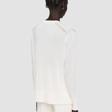 White Super Fine Merino Silk Round Neck Jumper - Joseph