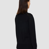 Black Super Fine Merino Silk V Neck Jumper - Joseph