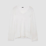 White Super Fine Merino Silk V Neck Jumper - Joseph