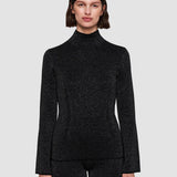 Black Double Face Lurex Merino Top - Joseph