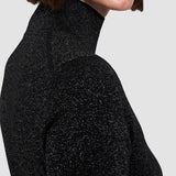 Black Double Face Lurex Merino Top - Joseph