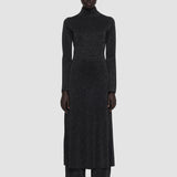 Black Double Face Lurex Merino Dress - Joseph