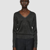 Black Lurex Knit V Neck Jumper - Joseph