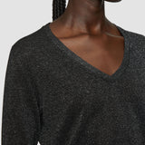 Black Lurex Knit V Neck Jumper - Joseph