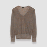 Gold Lurex Knit V Neck Jumper - Joseph