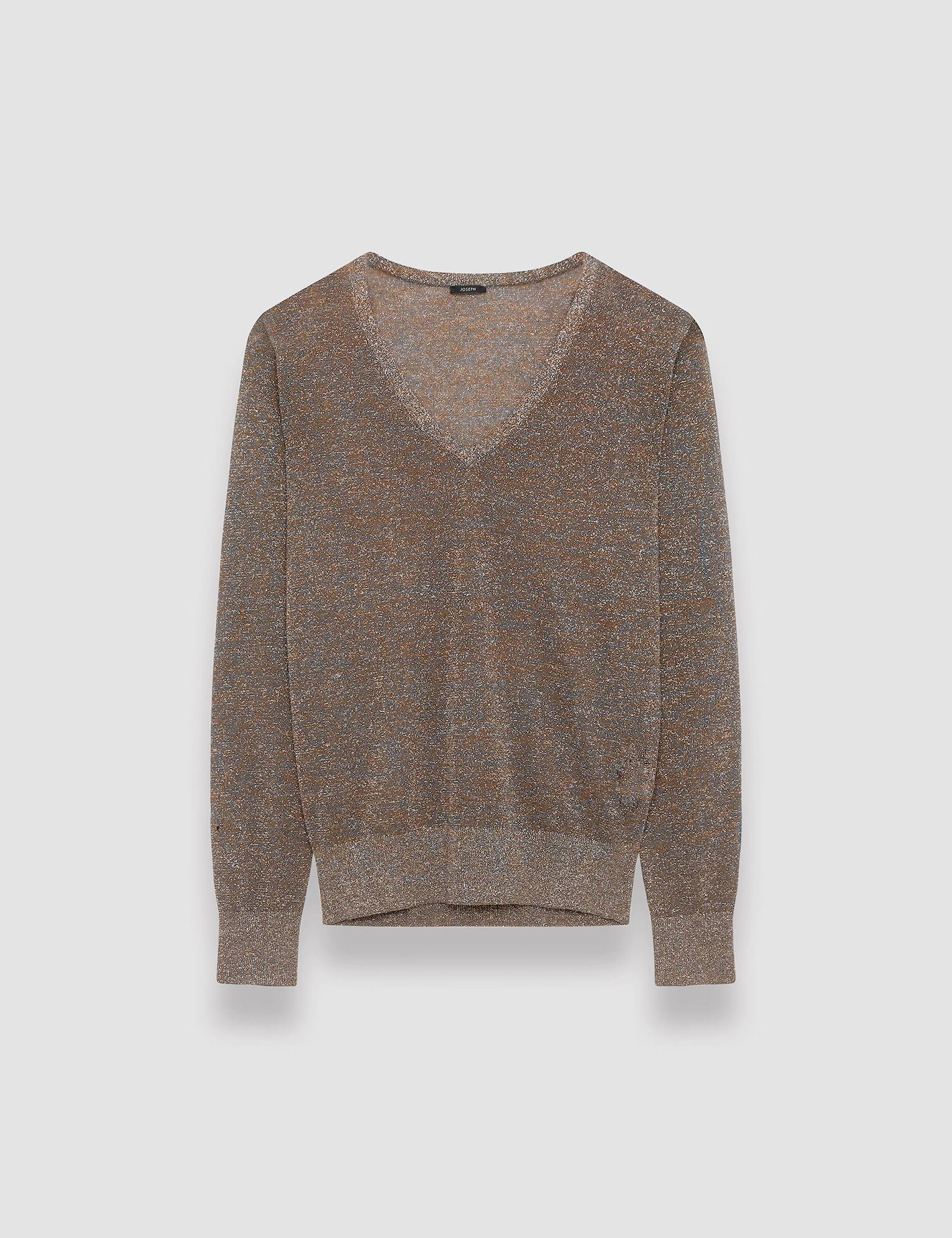 Gold Lurex Knit V Neck Jumper - Joseph