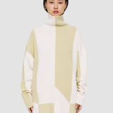 Beige Alcove Instarsia High Neck Jumper - Joseph