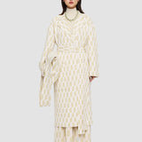 Beige Alcove Intarsia Knitted Coat - Joseph