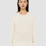 White Open Cashmere Round Neck Jumper - Joseph