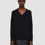 Black Open Cashmere V Neck Jumper - Joseph