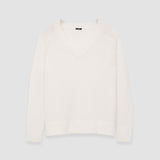 White Open Cashmere V Neck Jumper - Joseph