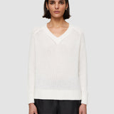 White Open Cashmere V Neck Jumper - Joseph