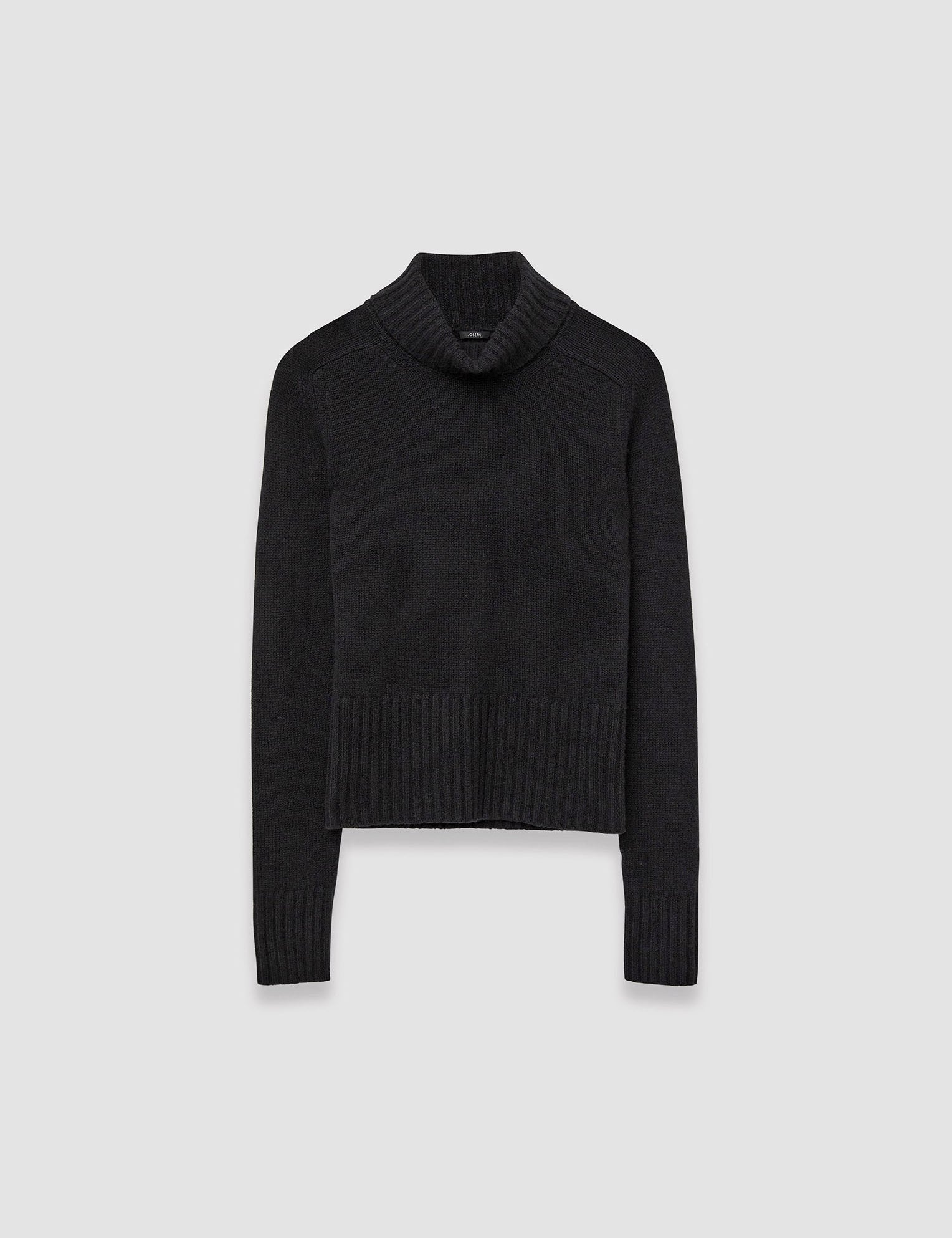 Black Open Cashmere High Neck Jumper - Joseph