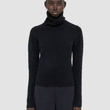 Black Open Cashmere High Neck Jumper - Joseph