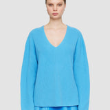 Blue Pure Cashmere V Neck Jumper - Joseph