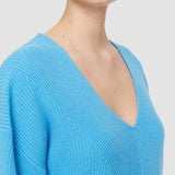 Blue Pure Cashmere V Neck Jumper - Joseph