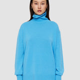 Blue Pure Cashmere High Neck Jumper - Joseph