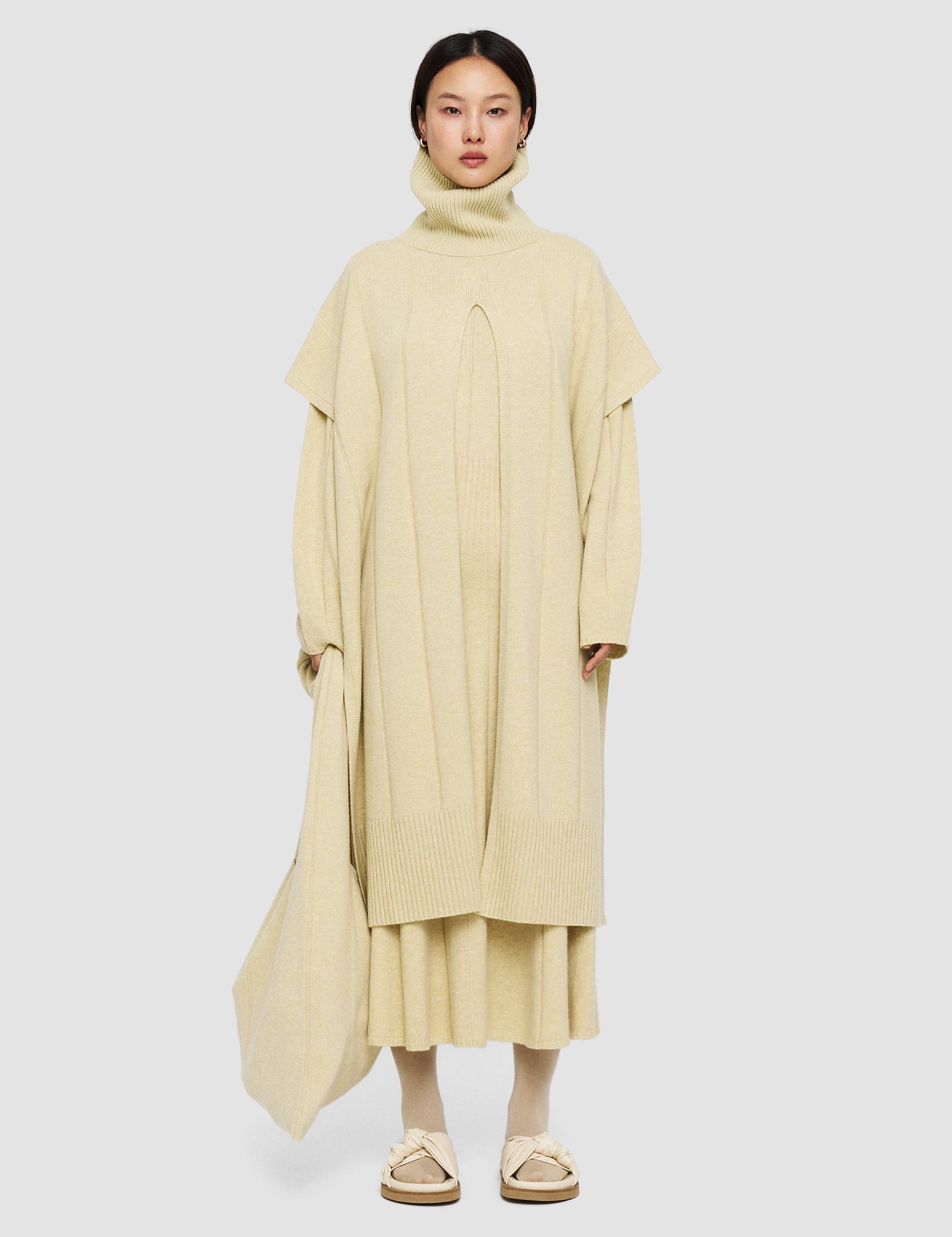 Green Soft Wool Poncho - Joseph