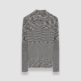 Black Printed Merino Polo Top - Joseph