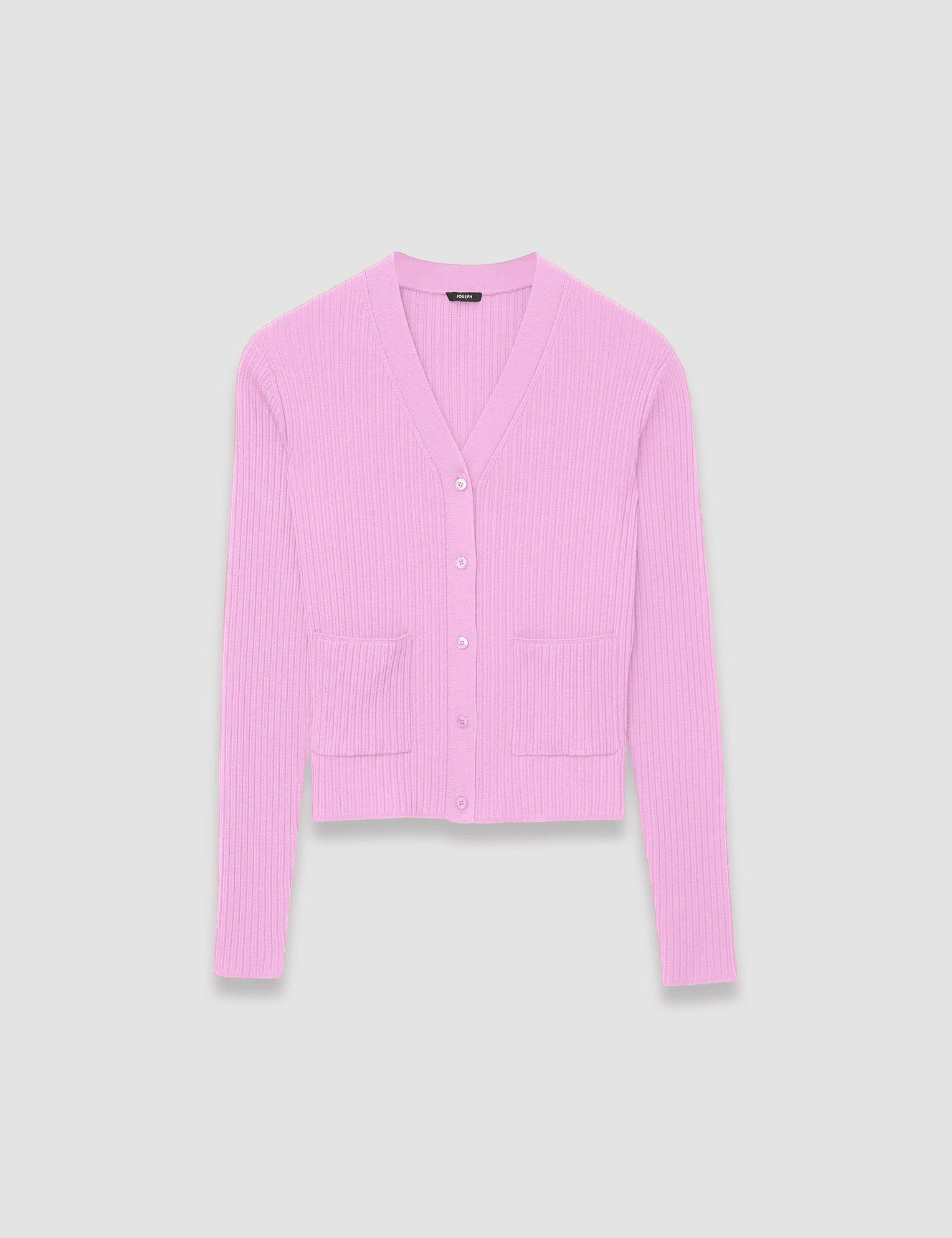 Pink Fine Merino Rib Cardigan - Joseph