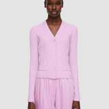 Pink Fine Merino Rib Cardigan - Joseph