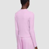 Pink Fine Merino Rib Cardigan - Joseph