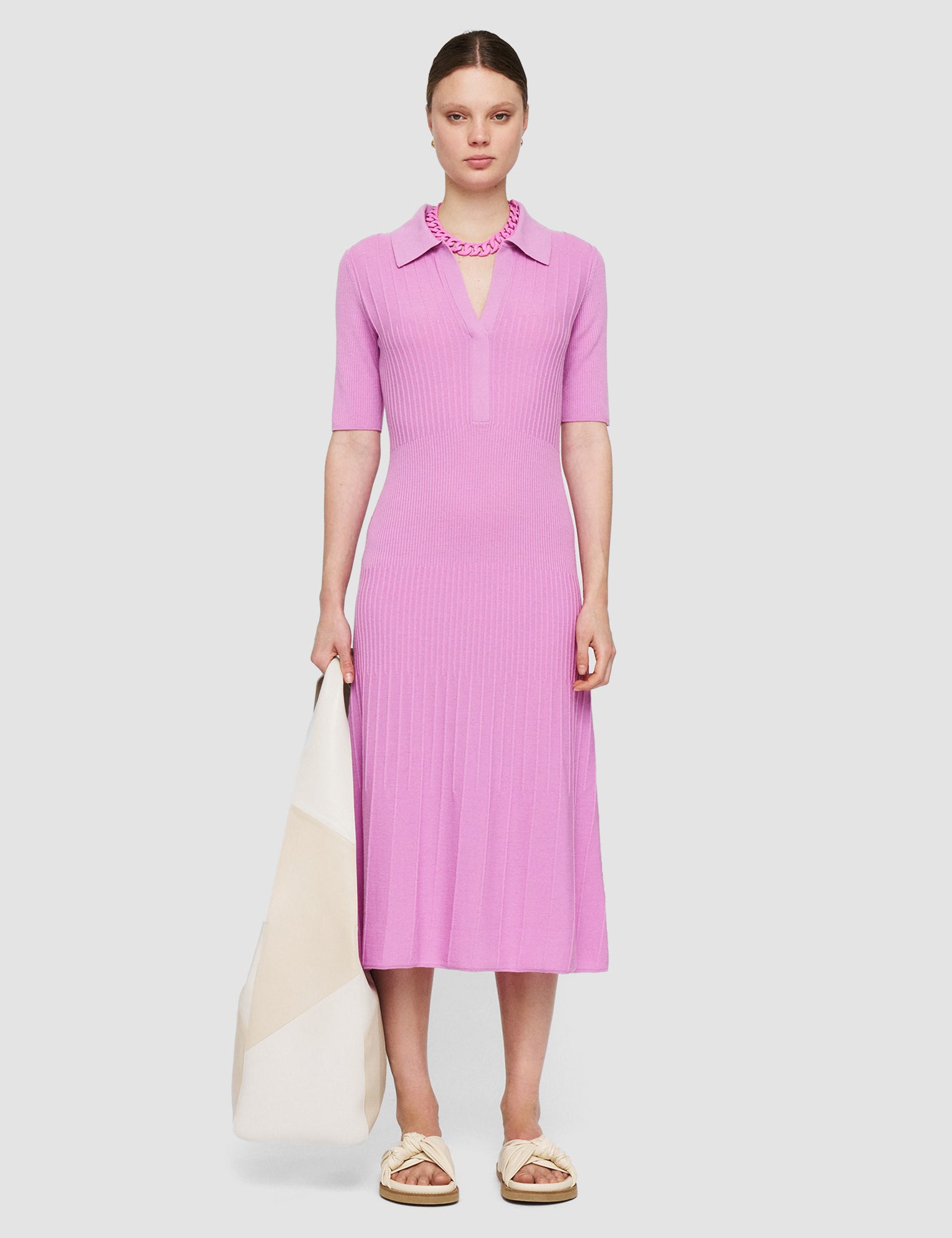 Pink Fine Merino Rib Dress - Joseph