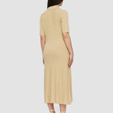 Beige Fine Merino Rib Dress - Joseph