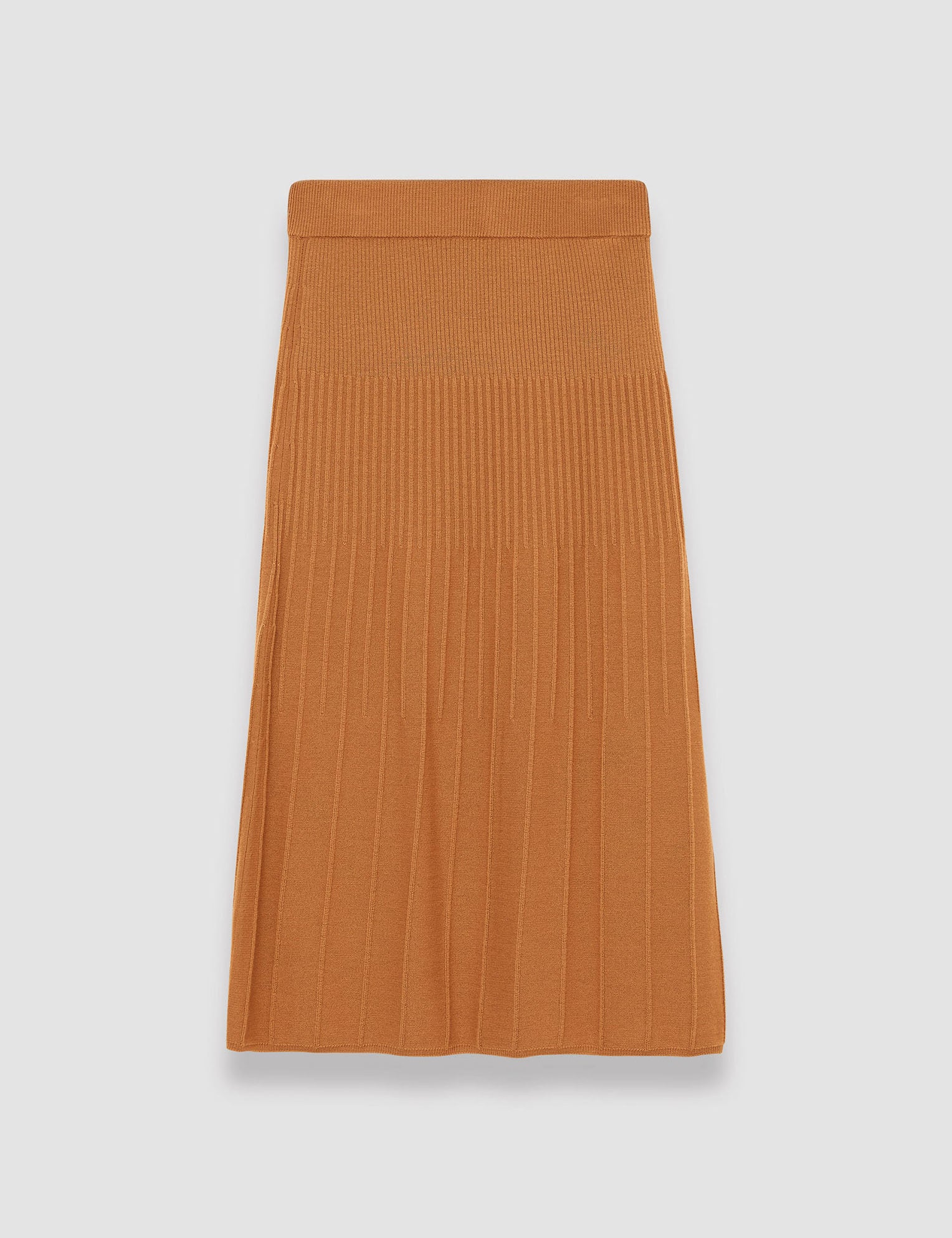 Brown Fine Merino Rib Skirt - Joseph