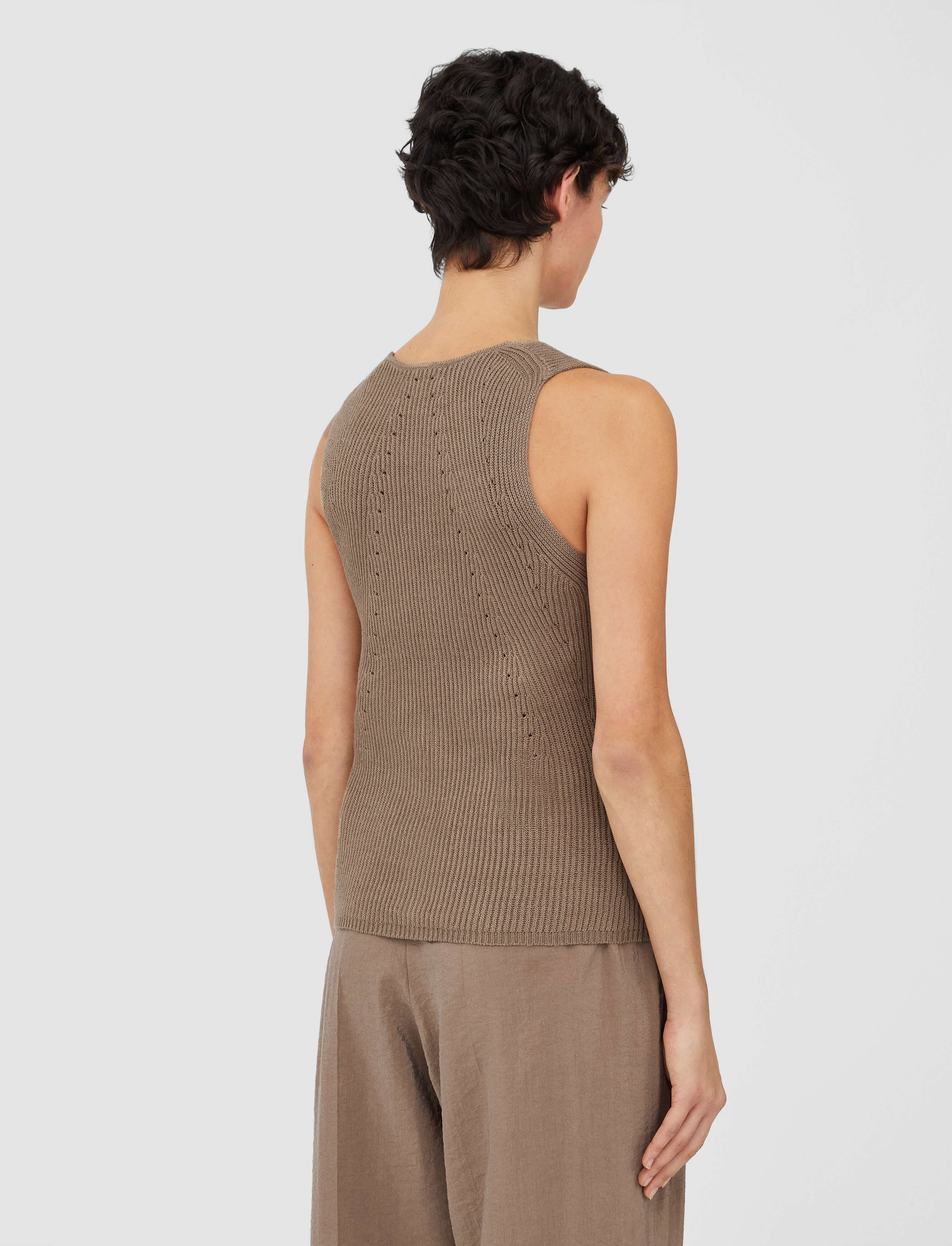 brown-linen-cotton-knitted-vest-JOSEPH