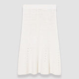 White Linen Cotton Knitted Skirt - Joseph