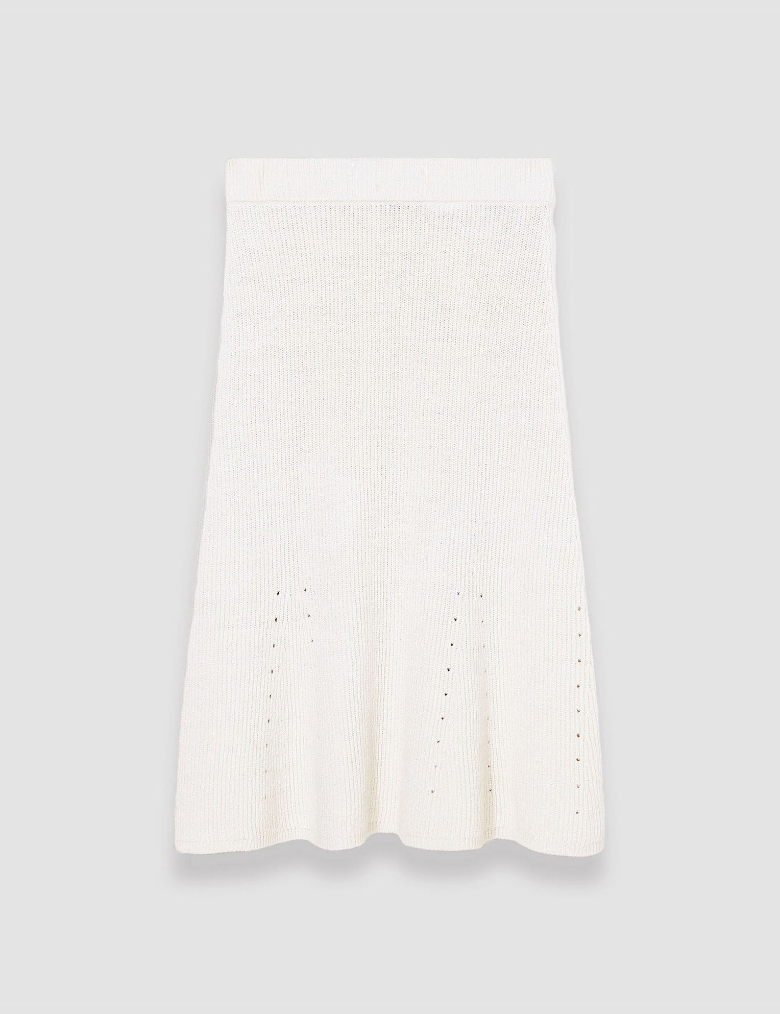 White Linen Cotton Knitted Skirt - Joseph