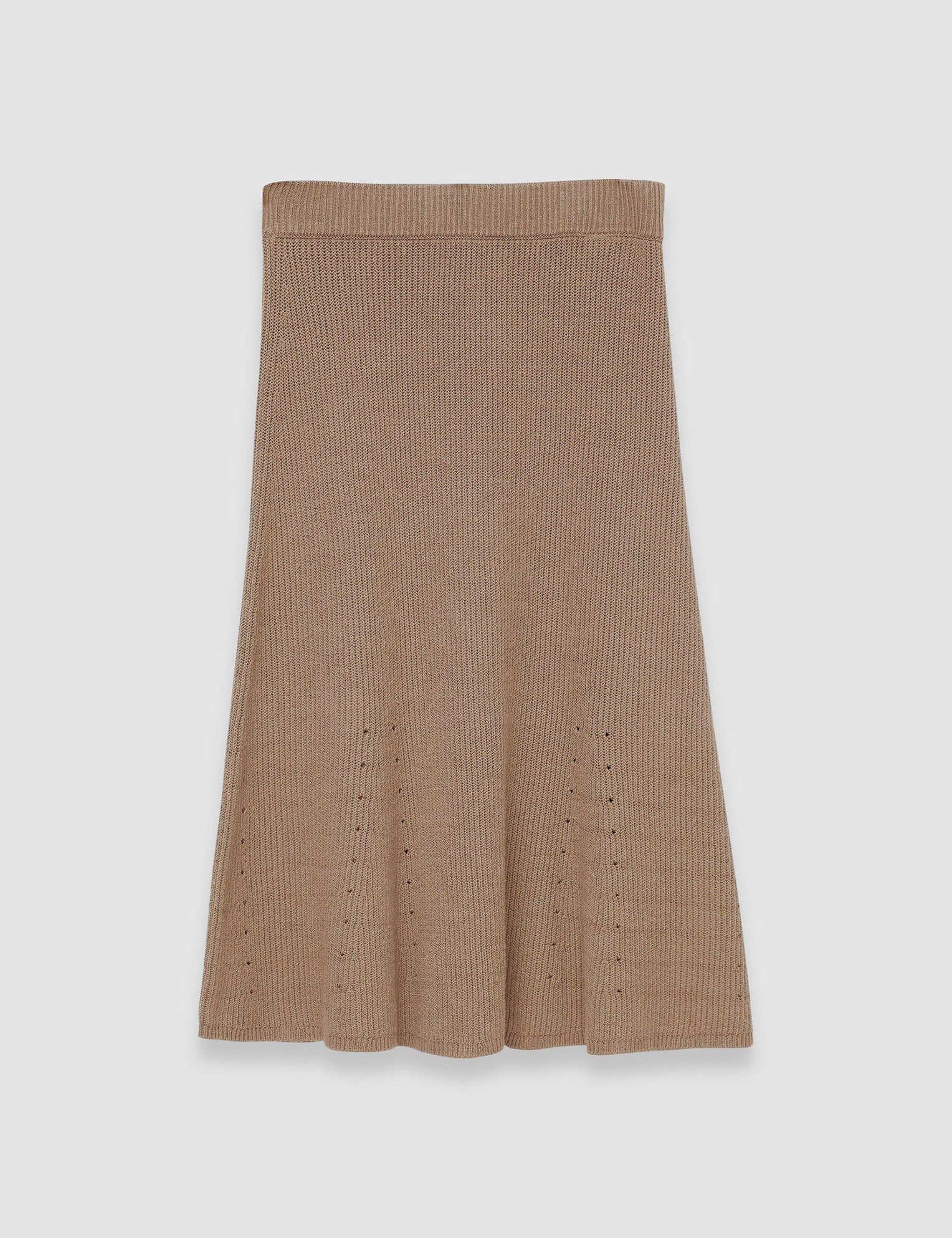 Brown Linen Cotton Knitted Skirt - Joseph