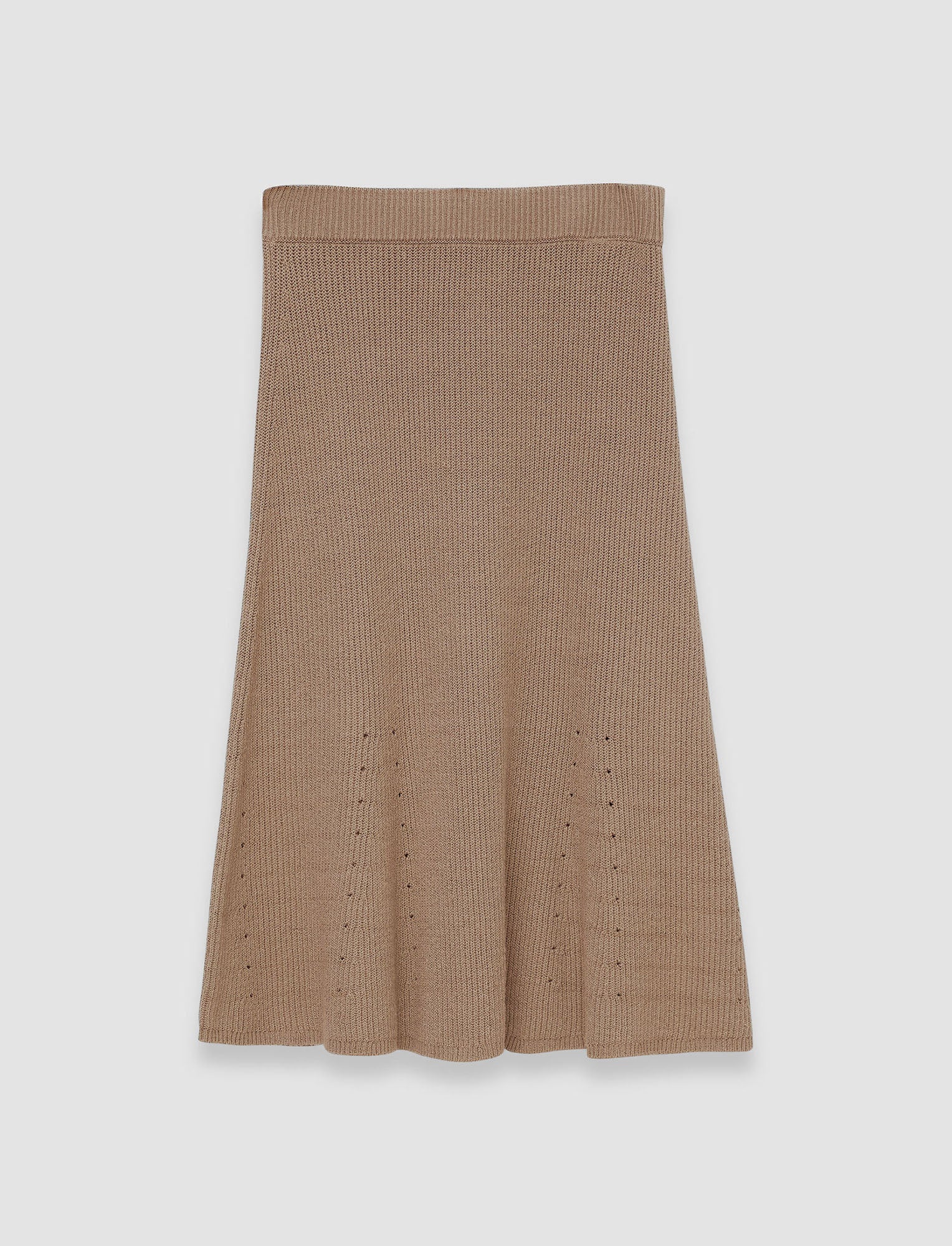 brown-linen-cotton-knitted-skirt-JOSEPH