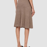 Brown Linen Cotton Knitted Skirt - Joseph