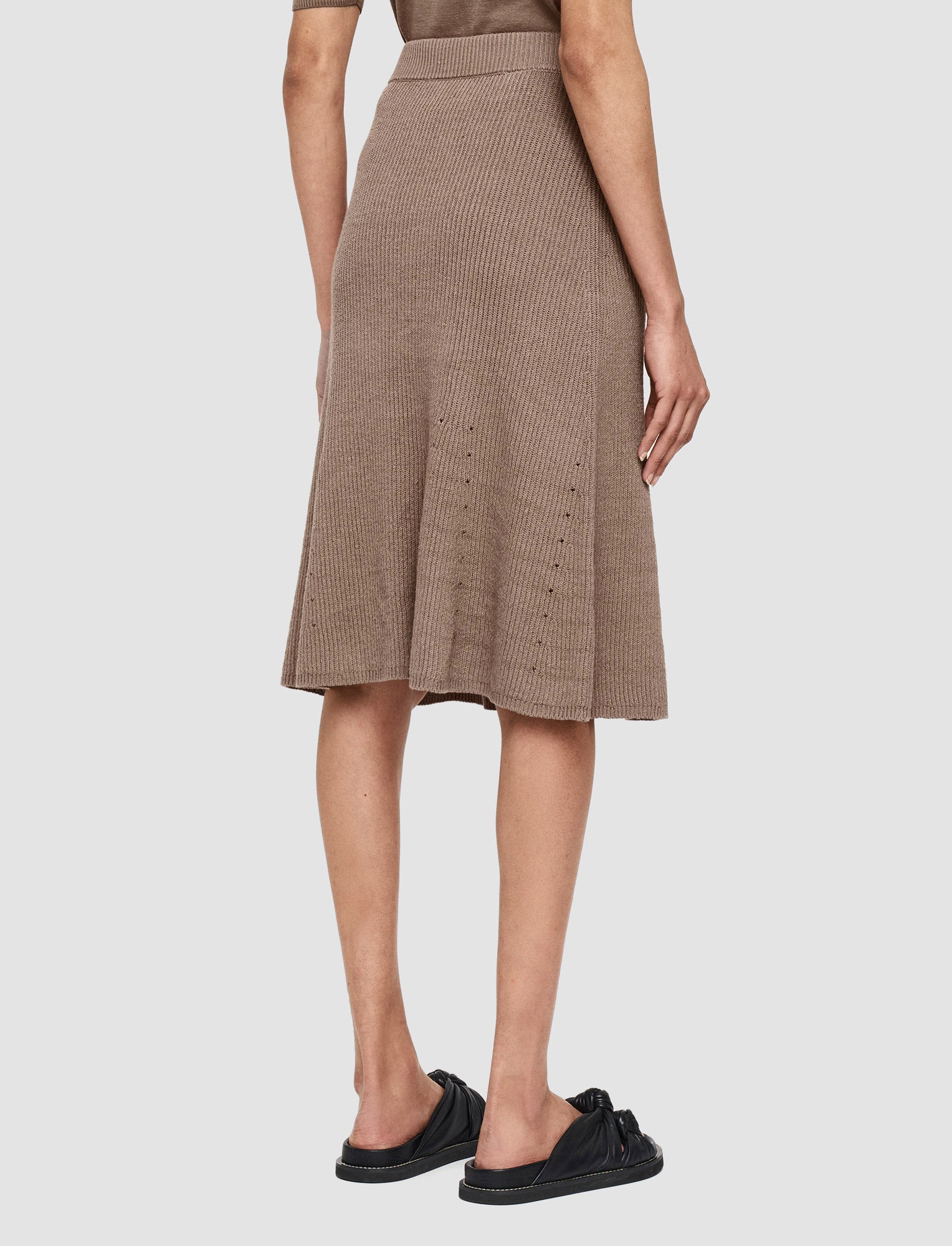 brown-linen-cotton-knitted-skirt-JOSEPH