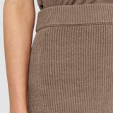 Brown Linen Cotton Knitted Skirt - Joseph