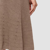 Brown Linen Cotton Knitted Skirt - Joseph